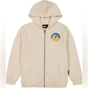 Quiksilver Boys Youth Cream Zip Up Sz Large Retail $48